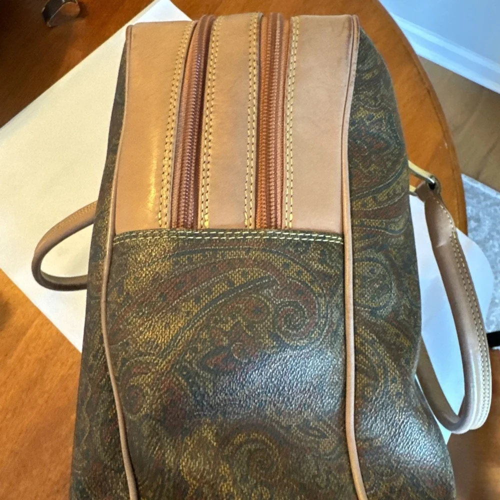 I Santi Milano Paisley Vintage Leather Purse Bag Inc COA Appraisal made in Italy